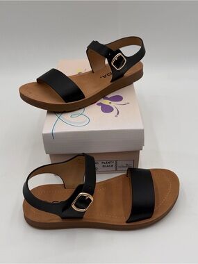 Soda‎ Kids Black Plenty Adjustable Ankle Strap Sandals
